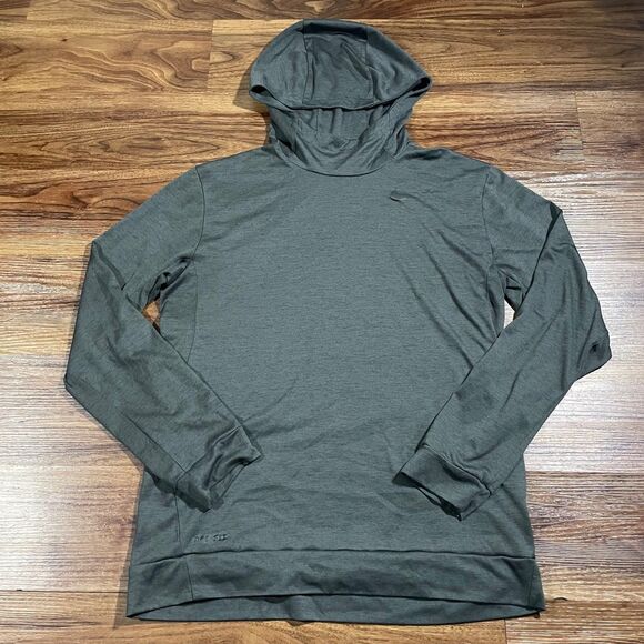 Nike Dri-Fit Training Hoodie Gray Pullover Hooded Shirt Lightweight Men's Medium - Picture 1 of 6